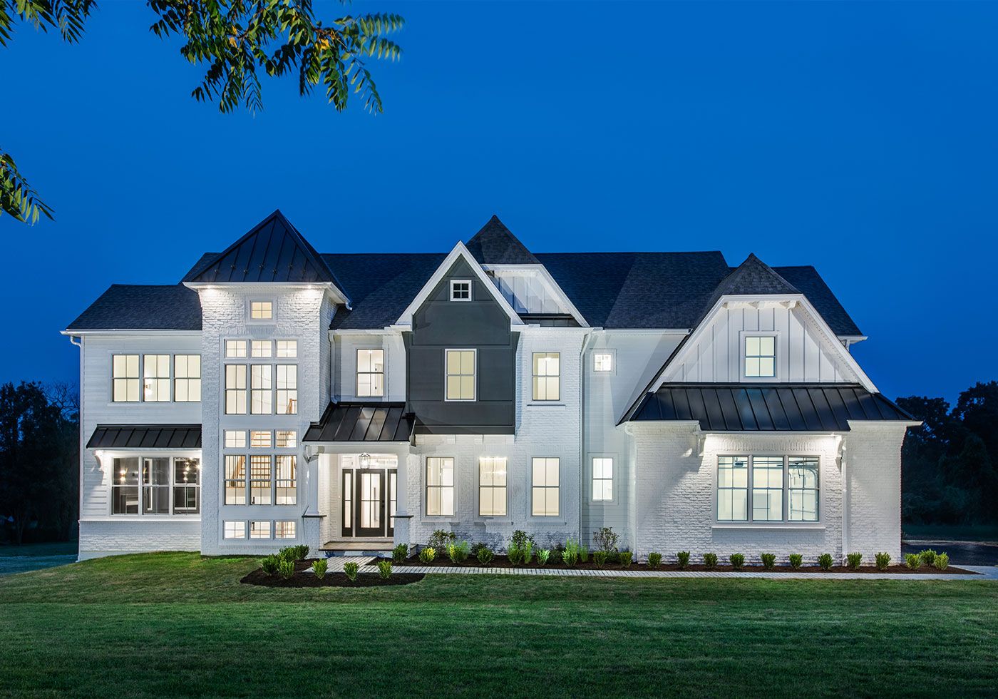 luxury, custom-built house exterior shot